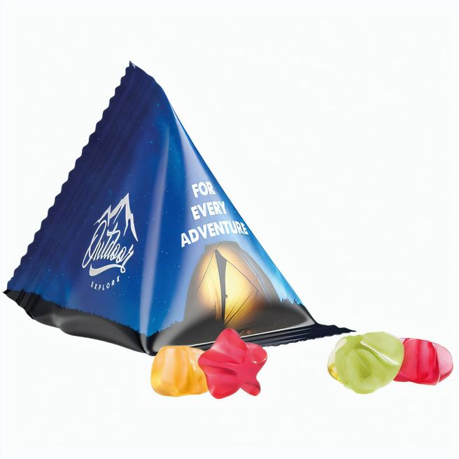 Fruchtgummi Tetraeder, Folie weiß, Trolli Fruchtgummi Sterne