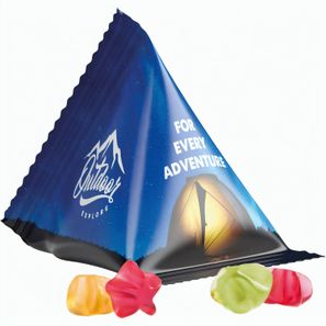 Fruchtgummi Tetraeder, Folie weiß, Trolli Fruchtgummi Sterne