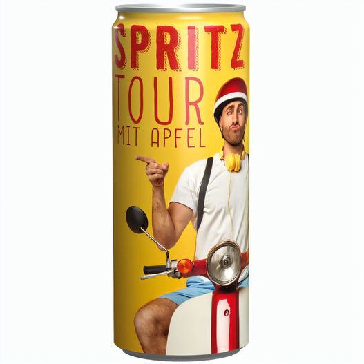 Produktabbildung Getränkedose 250 ml Apfelschorle, Sleeve-Folie transparent Getränkedose 250 ml Apfelschorle, Sleeve-Folie transparent (Bild 1)