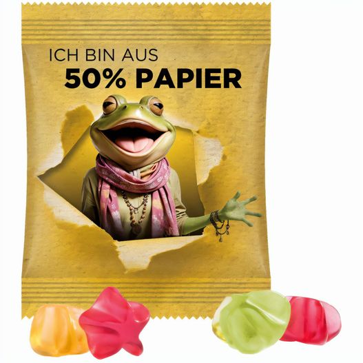 Minitüte, 10 g, Papierfolie weiß, Trolli Fruchtgummi Sterne (Bild 1)