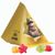 Fruchtgummi Tetraeder, Folie mit ca. 50% Papieranteil, weiß, Trolli Fruchtgummi Sterne