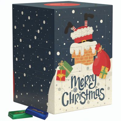 Tower Adventskalender, Graspapier, Lindt Schokotäfelchen