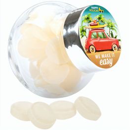 Bonbonglas Mini, Papier-Etikett, Mini Bonbons Japanische Minze