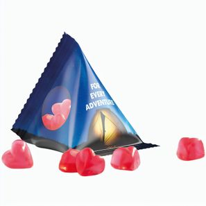 Fruchtgummi Tetraeder, Folie transparent, Trolli Fruchtgummi Herz rot