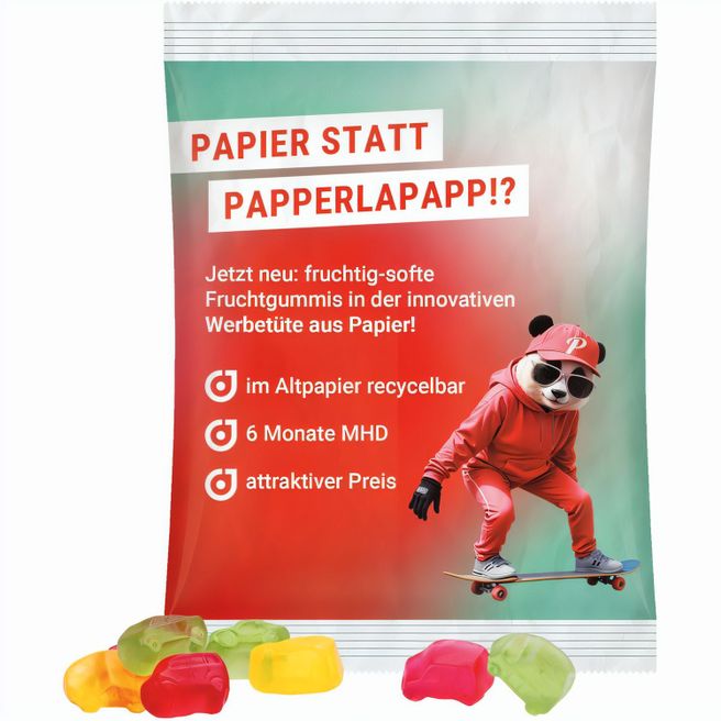 Maxitüte, recyclingfähiges Papier weiß, Trolli Auto-Mischung