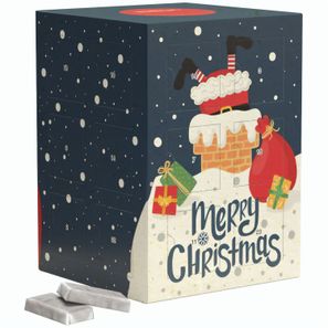 Tower Adventskalender, Graspapier, Alpenmilch-Schokotäfelchen in Pergaminpapier