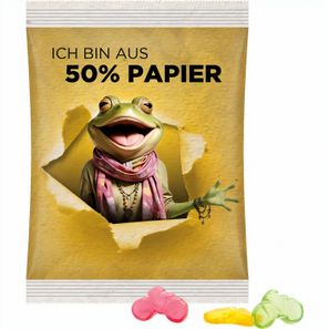 Maxitüte, Folie mit ca. 50% Papieranteil, weiß, Trolli Fruchtgummi Fahrrad