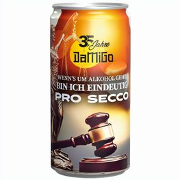 Getränkedose 200ml Secco Bianco, Sleeve-Folie weiß