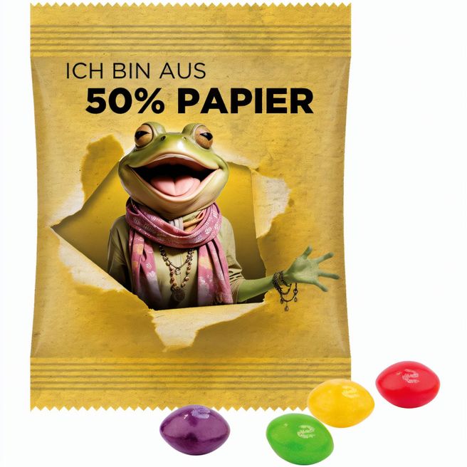 Minitüte,10 g, Folie mit ca. 50% Papieranteil, weiß, Skittles Fruits Kaubonbons