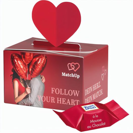 Geschenkbox Mini Herz, Ritter SPORT Schokowürfel Mousse au Chocolate (Bild 1)