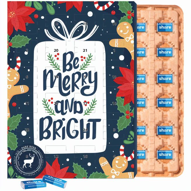 Produktabbildung Marken Wand Adventskalender ECO, Papierblister, share Schokotäfelchen Marken Wand Adventskalender ECO, Papierblister, share Schokotäfelchen