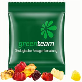 Minitüte,10 g, kompostierbare Folie weiß, Trolli Fruchtgummibären, 30% Fruchtsaftqualität Exquisit