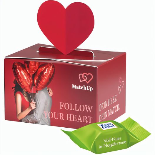 Geschenkbox Mini Herz, Ritter SPORT Schokowürfel Vollnuss Nougatcreme (Bild 1)