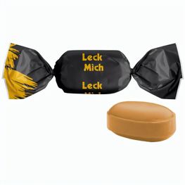 Karamell Bonbon im weißen, kompostierbaren Wickler