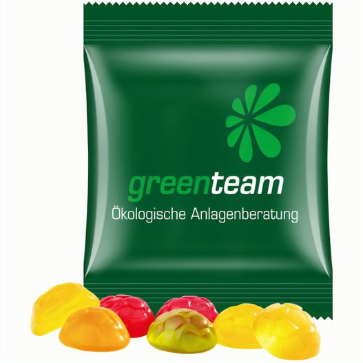 Minitüte,15 g, kompostierbare Folie weiß, Trolli Fruchtgummi Fußbälle (Bild 1)