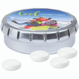 Quick Box, silber, Mentos Kaudragee Mint