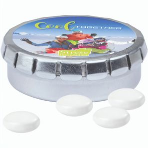 Quick Box, silber, Mentos Kaudragee Mint