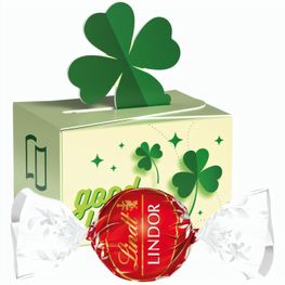 Produktabbildung Geschenkbox Mini Kleeblatt, Lindt LINDOR Milchkugeln Geschenkbox Mini Kleeblatt, Lindt LINDOR Milchkugeln