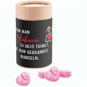 Papierdose Eco Midi mit kandierten Glühweinherzen-Bonbons