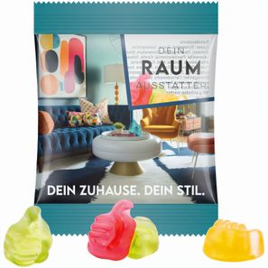 Minitüte,10 g, Folie transparent, Trolli Fruchtgummi Daumen