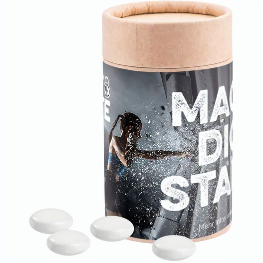 Papierdose Eco Midi mit Mentos Kaudragee Mint (Bild 1)