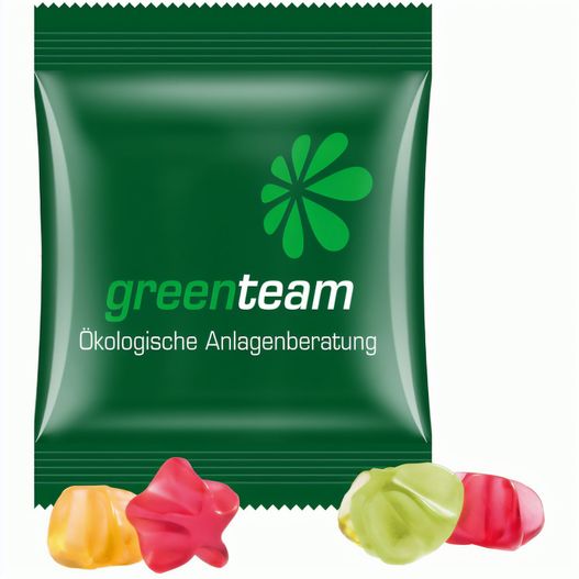 Minitüte,10 g, kompostierbare Folie weiß, Trolli Fruchtgummi Sterne (Bild 1)
