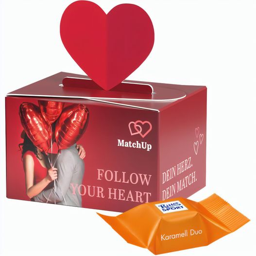 Geschenkbox Mini Herz, Ritter SPORT Schokowürfel Karamell Dou (Bild 1)