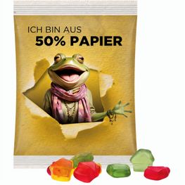 Maxitüte, Folie mit ca. 50% Papieranteil, weiß, Trolli Fruchtgummi Haus