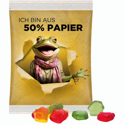 Maxitüte, Folie mit ca. 50% Papieranteil, weiß, Trolli Fruchtgummi Haus (Bild 1)