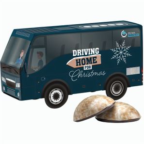 3D-Präsent Bus, Weiss 4er Lebkuchen Mini