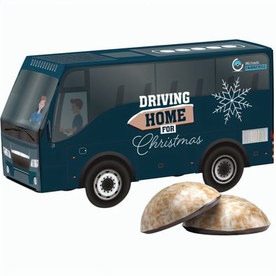 3D-Präsent Bus, Weiss 4er Lebkuchen Mini