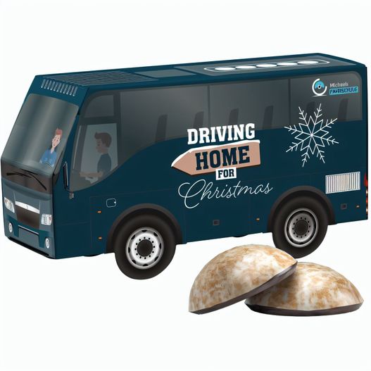3D-Präsent Bus, Weiss 4er Lebkuchen Mini (Bild 1)