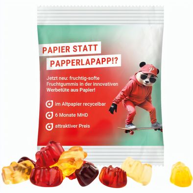 Minitüte, 10 g, recyclingfähiges Papier weiß, Trolli Fruchtgummibären, 30% Fruchtsaftqualität