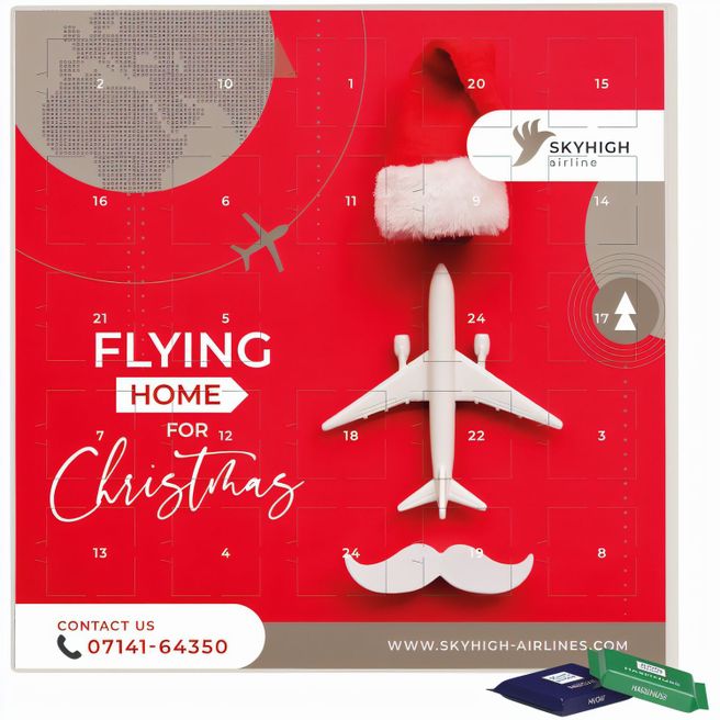 Adventskalender quadratisch, Blister kompostierbar, Ritter SPORT mini