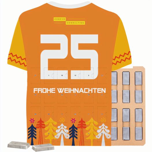 Täfelchen Adventskalender Trikot ECO, Napolitain in Pergaminpapier (Bild 1)