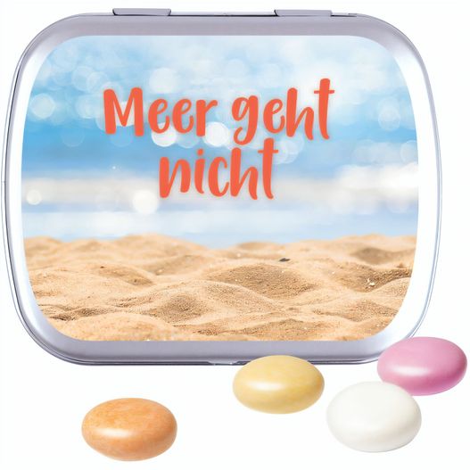 Klappdose, silber-blank, Mentos Kaudragee Fruit (Bild 1)