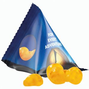 Fruchtgummi Tetraeder, Folie transparent, Trolli Vitamin Fruchtgummi