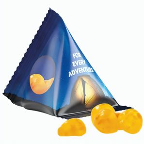 Fruchtgummi Tetraeder, Folie transparent, Trolli Vitamin Fruchtgummi
