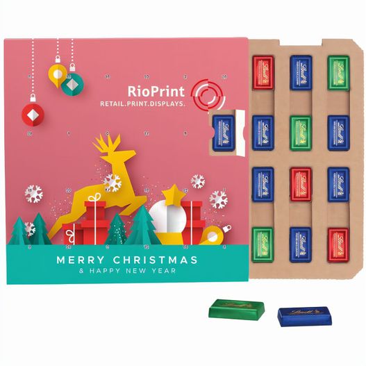 Produktabbildung Täfelchen Adventskalender ECO, Papierblister, Lindt Schokotäfelchen Täfelchen Adventskalender ECO, Papierblister, Lindt Schokotäfelchen (Bild 1)