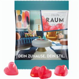 Minitüte,10 g, Folie transparent, Trolli Fruchtgummi Herz rot, Erdbeergeschmack