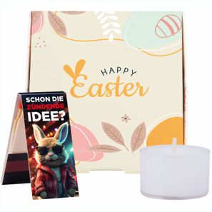 Klappbox S, Teelichter & Streichhölzer Ostern