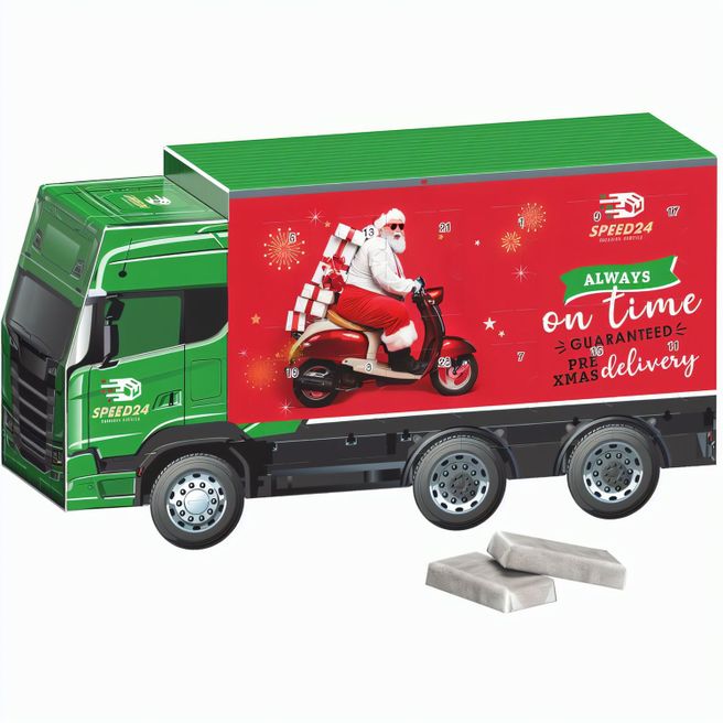 Adventskalender LKW, Napolitain in Pergaminpapier