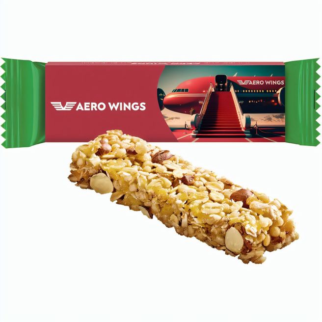 Corny Müsliriegel in Werbeschuber, Nussig