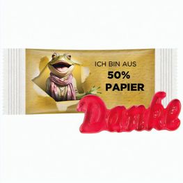 Produktabbildung Trolli Fruchtgummi "Danke", Folie mit ca. 50% Papieranteil, weiß Trolli Fruchtgummi "Danke", Folie mit ca. 50% Papieranteil, weiß