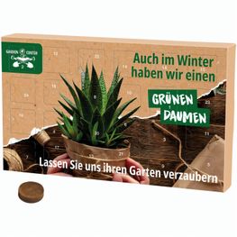 Wachsender Adventskalender Eco L, Papierblister, 24 Samentütchen & Substrattabletten