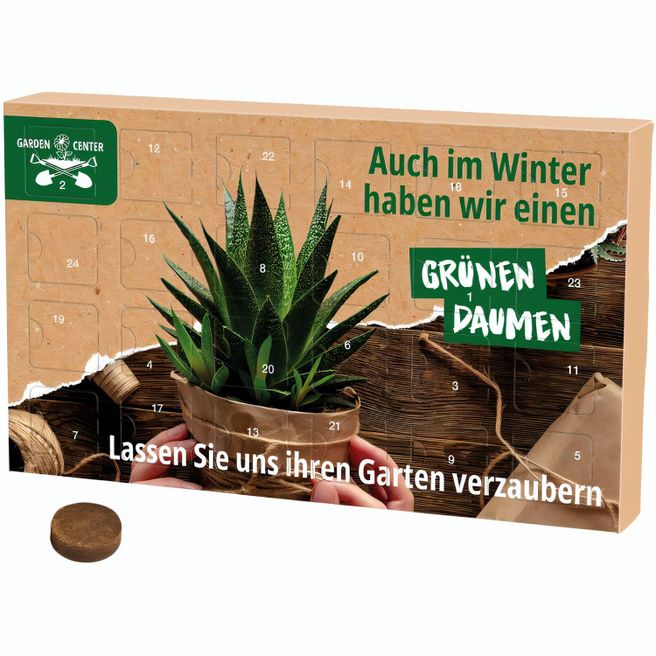 Produktabbildung Wachsender Adventskalender Eco L, Papierblister, 24 Samentütchen & Substrattabletten Wachsender Adventskalender Eco L, Papierblister, 24 Samentütchen & Substrattabletten