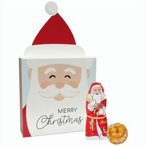 Lindt Präsent im Werbeschuber "Weihnachtsmütze", Kleine Kostbarkeiten Santa