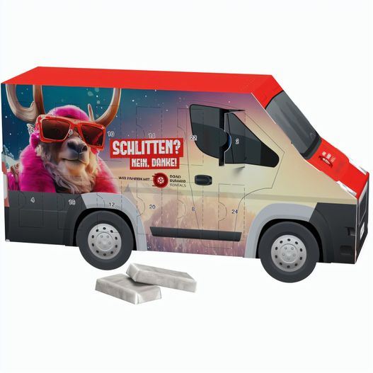 Adventskalender Transporter, Alpenmilch-Schokotäfelchen in Pergaminpapier (Bild 1)
