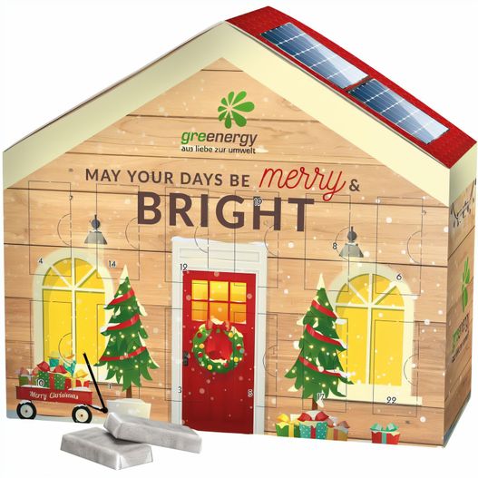 Produktabbildung Adventskalender Haus, Alpenmilch-Schokotäfelchen in Pergaminpapier Adventskalender Haus, Alpenmilch-Schokotäfelchen in Pergaminpapier (Bild 1)