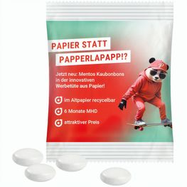 Minitüte, 8 g, recyclingfähiges Papier weiß, Mentos Kaudragee Mint